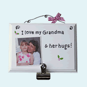 Photo On Canvas Clip Sign Pink Gingham
