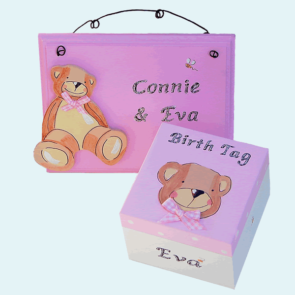 Baby Girl Trinket Box and Sign