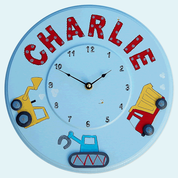 Trucks and Diggers Clock