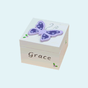 Trinket Box Lilac or Pink <br />Butterfly Small