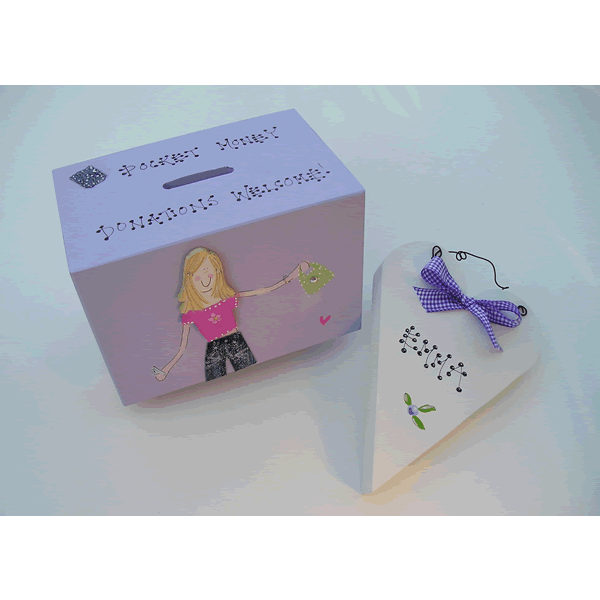 Denim Money Box and Sign
