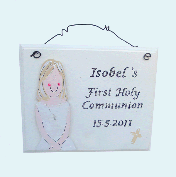 First Holy Communion </br>Rosary Plaque Girl