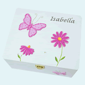 Butterfly Keepsake Box Large Cream