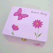 Butterfly Keepsake Box Large Pink