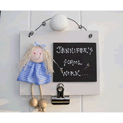 School Message Sign Girl Blue