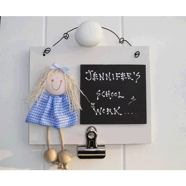 School Message Sign Girl Blue