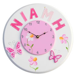 Butterfly & Daisies Clock