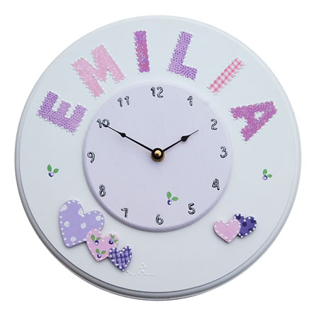 Heart Clock Lilac Design